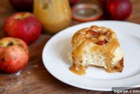 Salted Caramel Apple Cinnamon Rolls with Brown Sugar Glaze