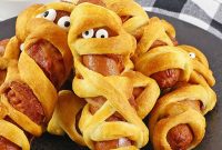Crispy Air Fryer Mummy Hot Dogs for Halloween