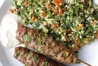 Smoky Grilled Kofta Skewers with Yogurt Dipping Sauce