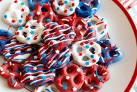 Patriotic Red, White & Blue Chocolate-Covered Pretzels