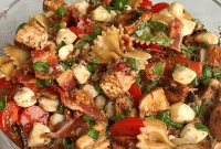 Caprese Pasta Salad Recipe with Tomato, Basil & Mozzarella