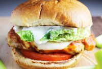 Buffalo Chicken Breast Burgers with Tangy Blue Cheese Slaw