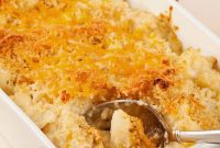 Crispy Roasted Cauliflower Gratin with Cheesy Herb Crust