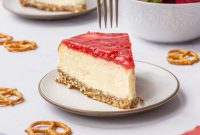 No-Bake Strawberry Pretzel Cheesecake with Salted Crust