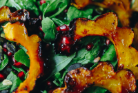 Maple-Roasted Acorn Squash Salad with Arugula and Goat Cheese