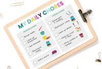 Printable Chore Chart for 5–6 Year Olds with Reward Tracker