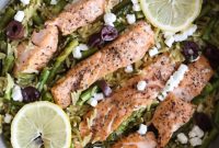 One-Pan Lemon Salmon and Orzo Recipe