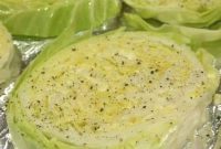 Crispy Golden Baked Cabbage Steaks with Garlic Herb Glaze