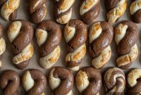 Greek Butter Koulourakia Cookies with Chocolate Swirl