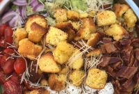 Summer Salad with Crispy Cornbread Croutons & Fresh Herbs