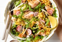 Salmon, Fennel & Lentil Salad with Lemon-Dill Dressing