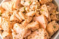Crispy Air Fryer Salmon Bites with Lemon-Dill Dip