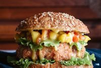 Salmon Burgers with Tangy Mango Sauce recipe