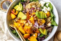 Grilled Peach and Feta Salad with Arugula & Honey Vinaigrette