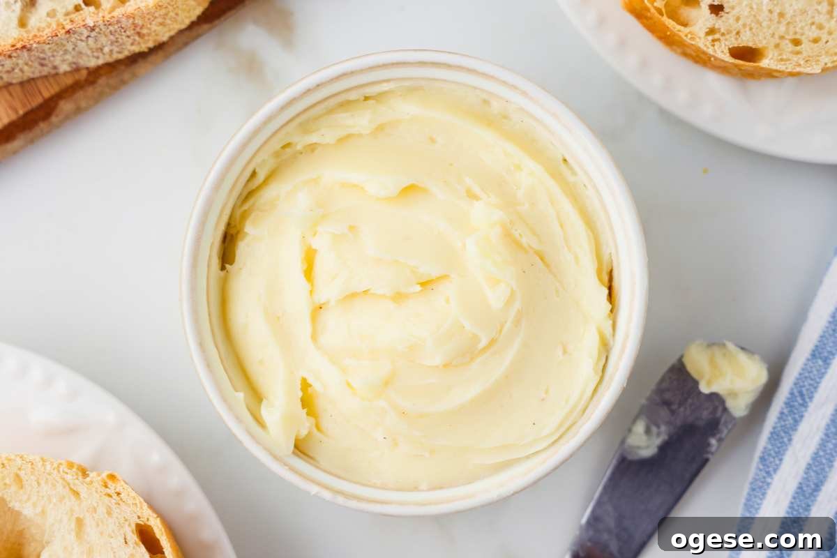 Make Real Homemade Butter Without a Churn: Simple Method 9 butter in ceramic bowl.