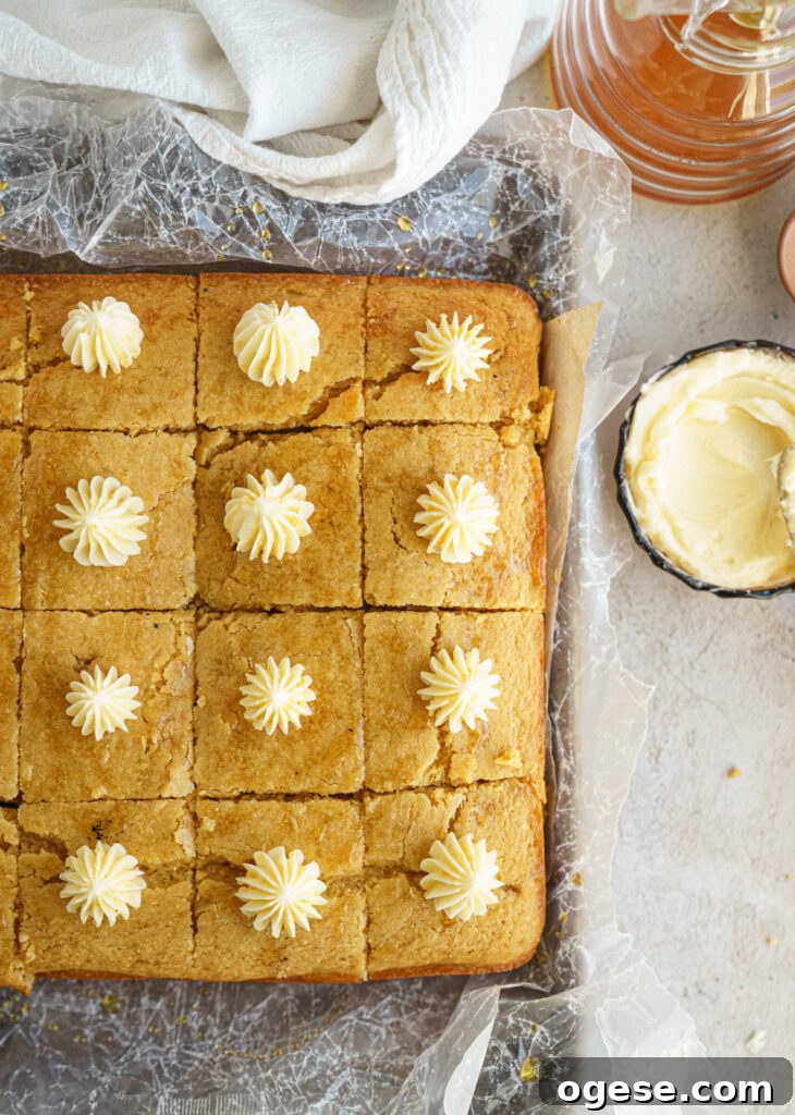 Moist Fluffy Cake-Style Cornbread Recipe 3 cornbread slice