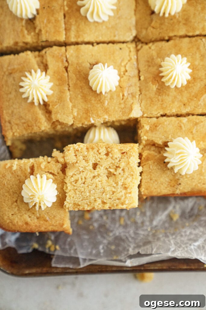 Moist Fluffy Cake-Style Cornbread Recipe 4 cornbread closeup