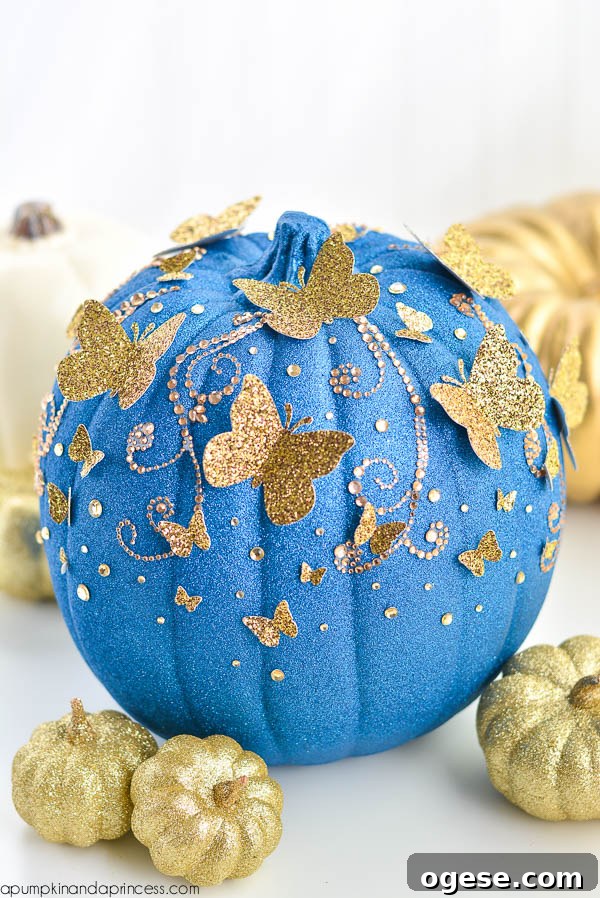 Disney Belle-Inspired Pumpkin DIY Tutorial 10 DIY Butterfly Cinderella Pumpkin