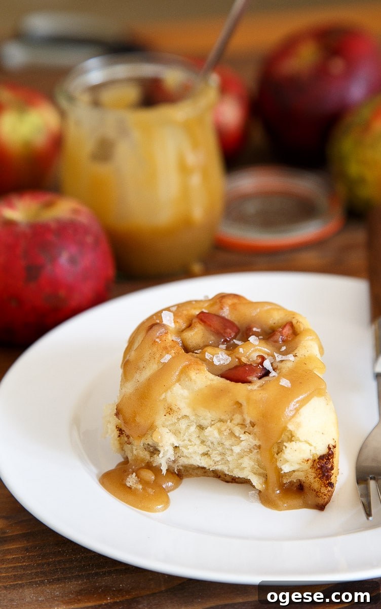 Salted Caramel Apple Cinnamon Rolls (small batch!)