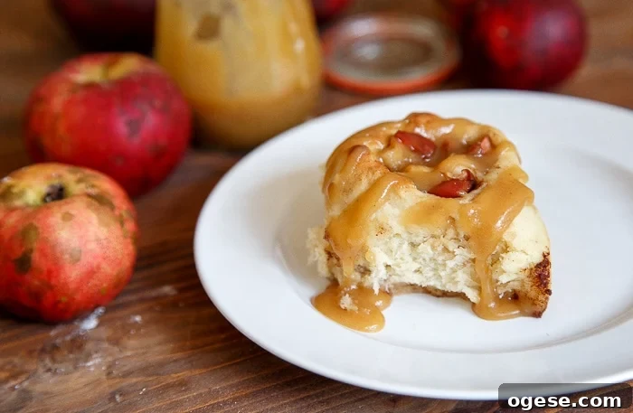 Small batch apple cinnamon rolls with caramel sauce