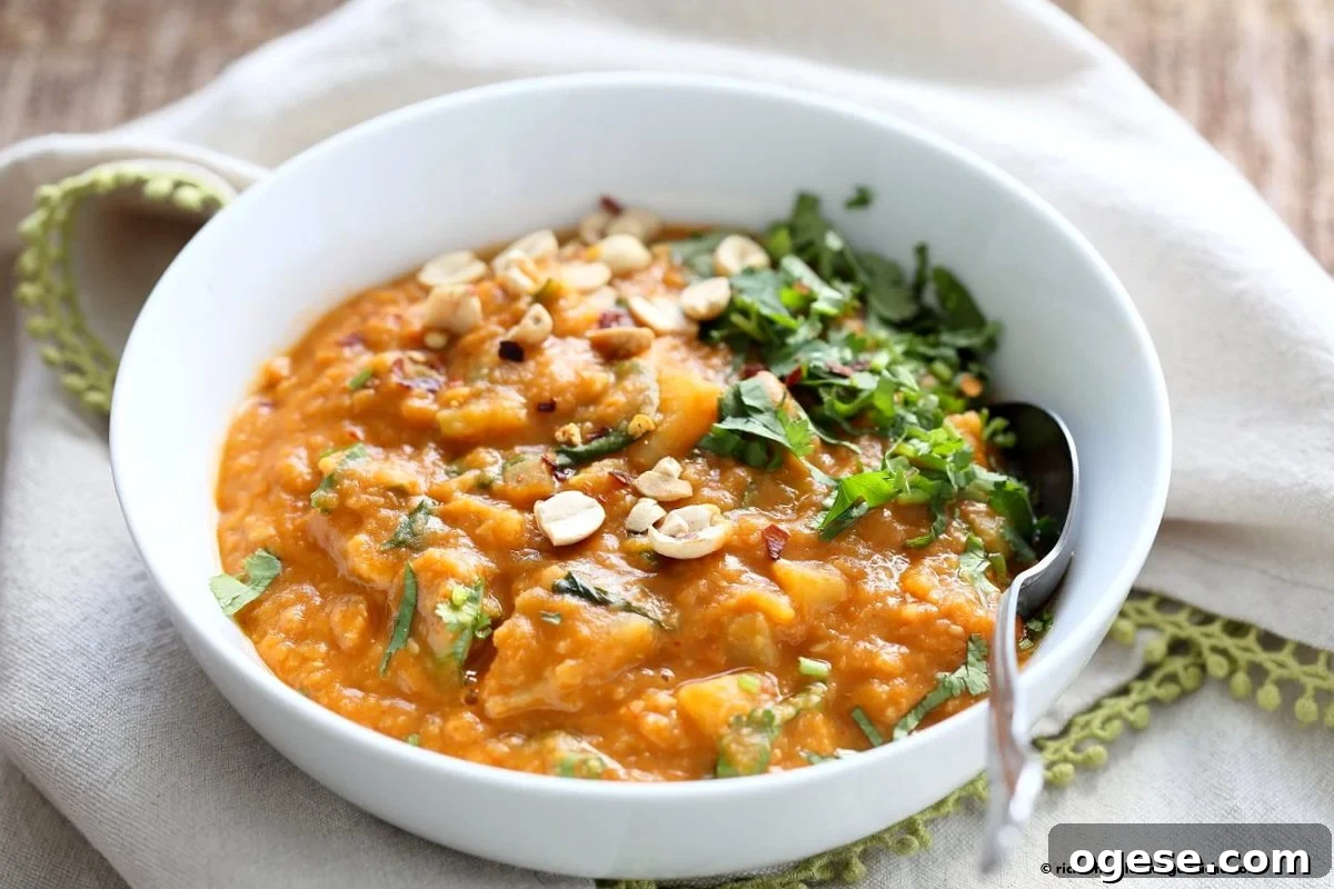 African Peanut Lentil Soup. African Peanut Stew with lentils and veggies. | VeganRicha.com #vegan #glutenfree #stew #recipe