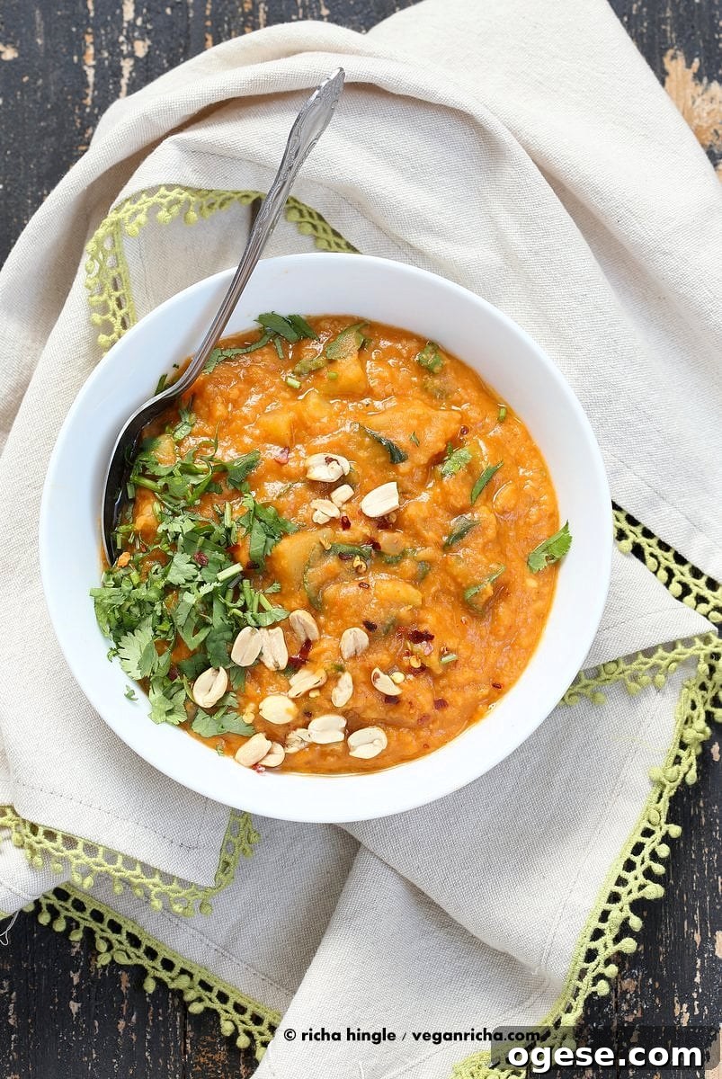 African Peanut Lentil Soup. African Peanut Stew with lentils and veggies. | VeganRicha.com #vegan #glutenfree #stew #recipe