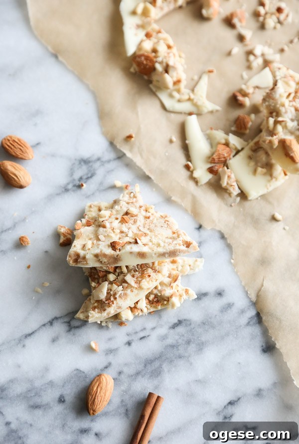 Horchata White Chocolate Bark with Almonds & Cinnamon 8 Horchata White Chocolate Bark Recipe with Almonds and Cinnamon | Easy
