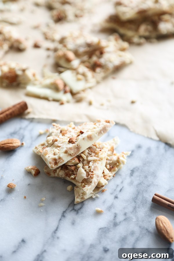 Horchata White Chocolate Bark with Almonds & Cinnamon 9 img 11841 12
