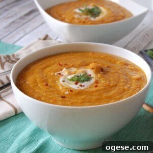 Moroccan Carrot Red Lentil Soup