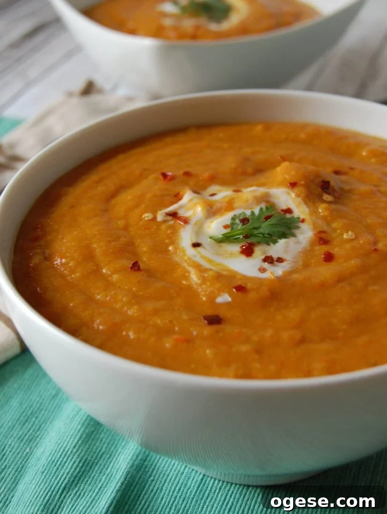 Moroccan Carrot Red Lentil Soup