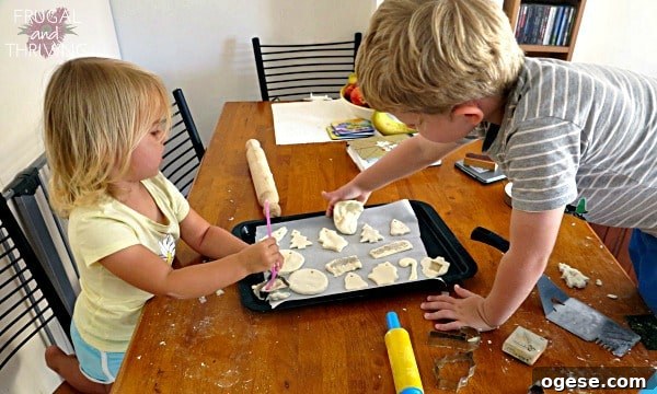 Budget-Friendly Salt Dough Christmas Ornaments: Step-by-Step Guide 3 kids making salt dough ornaments