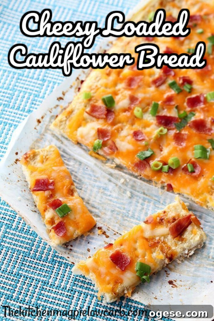 Cheesy Cauliflower Breadsticks with Loaded Toppings 8 Cheesy Loaded Cauliflower Bread