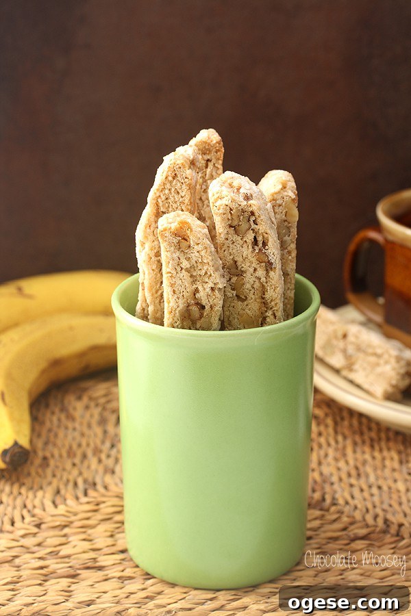 Banana Walnut Biscotti to use up overripe bananas