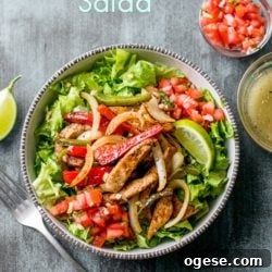 Low Carb Healthy Chicken Fajita Salad Recipe KETO | EatBetterRecipes.com