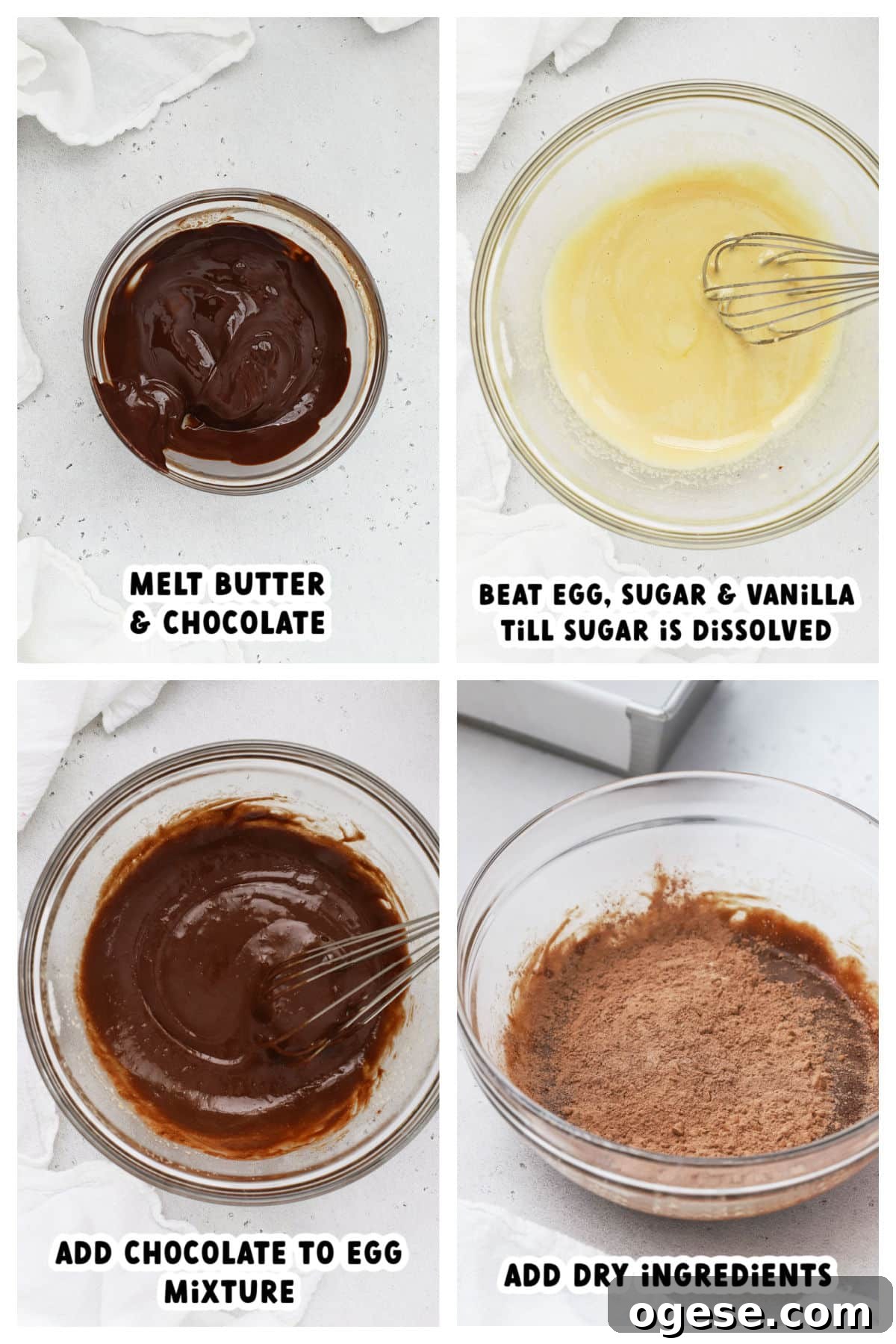 Making small batch gluten-free brownie batter, step by step