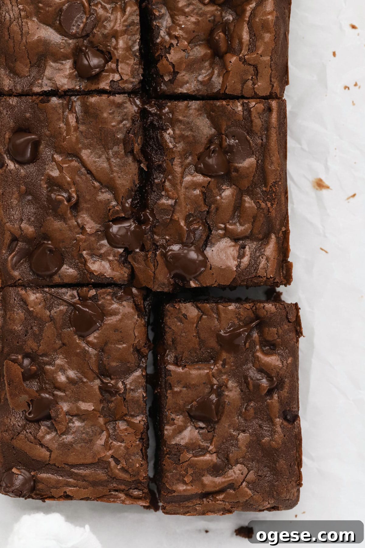 A small batch of gluten-free brownies, cut into rectangles