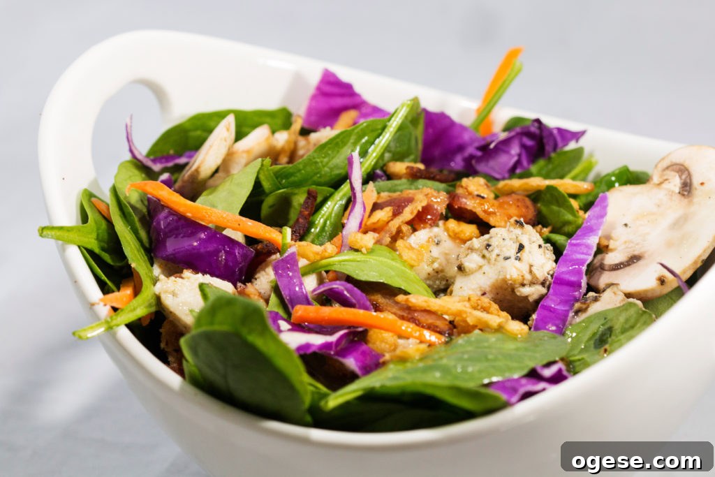 Spinach and Grilled Chicken Salad with Warm Bacon Vinaigrette 3 Spinach chicken Salad with lemon garlic vinaigrette