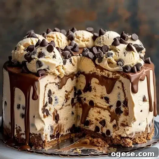Chocolate Chip Cookie Dough Ice Cream Cake