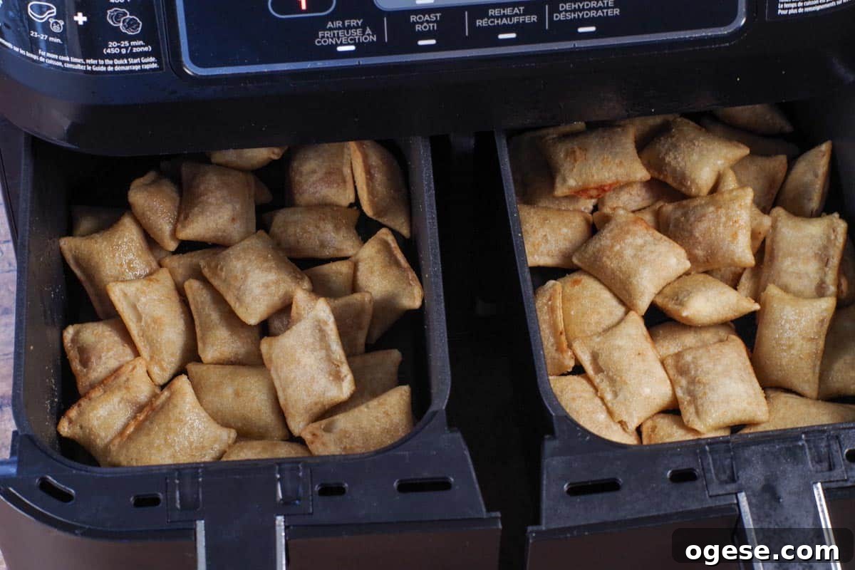 air fryer pizza bites cooked in air fryer drawers