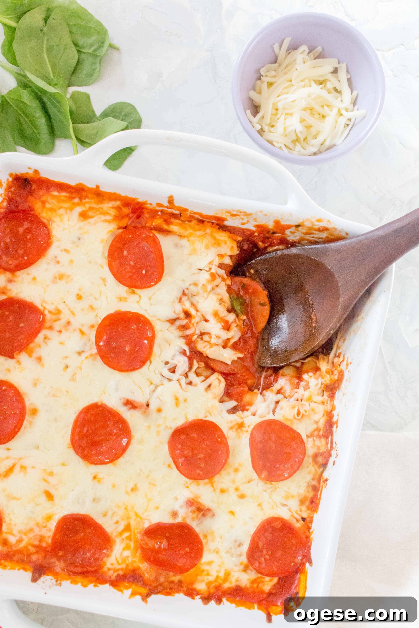 Deliciously pillowy and tender, the gnocchi really makes each bite of this Gnocchi Pizza Bake a dream!