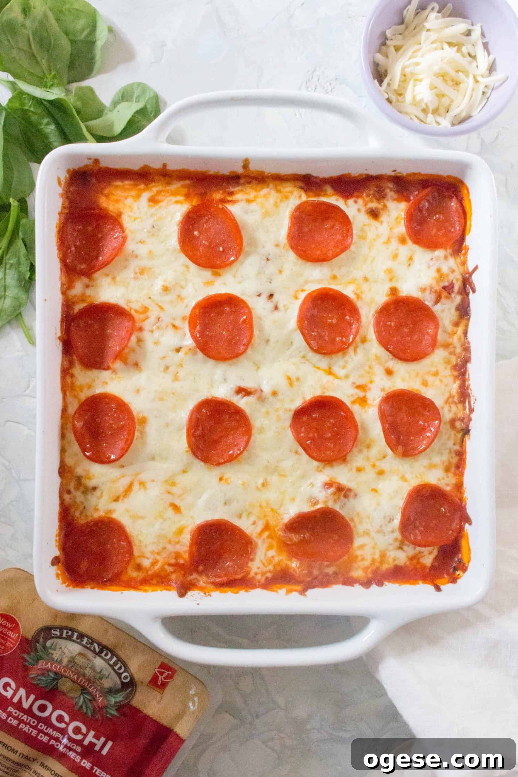 Deliciously pillowy and tender, the gnocchi really makes each bite of this Gnocchi Pizza Bake a dream!