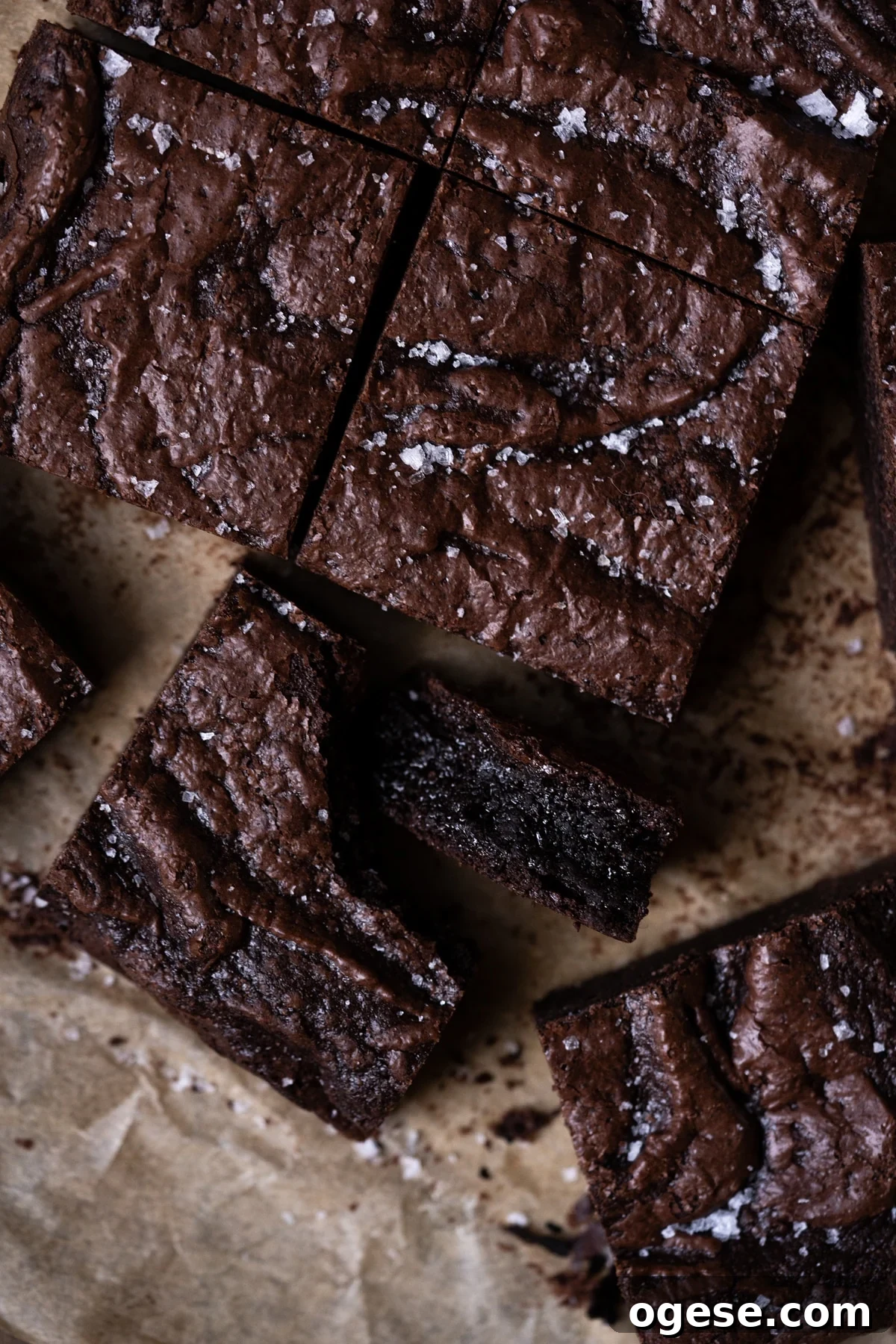Almond Flour Brownies with Crackly Top — Fudgy Gluten-Free Treat 2 Almond flour brownies with a crackly top showing the fudgy center