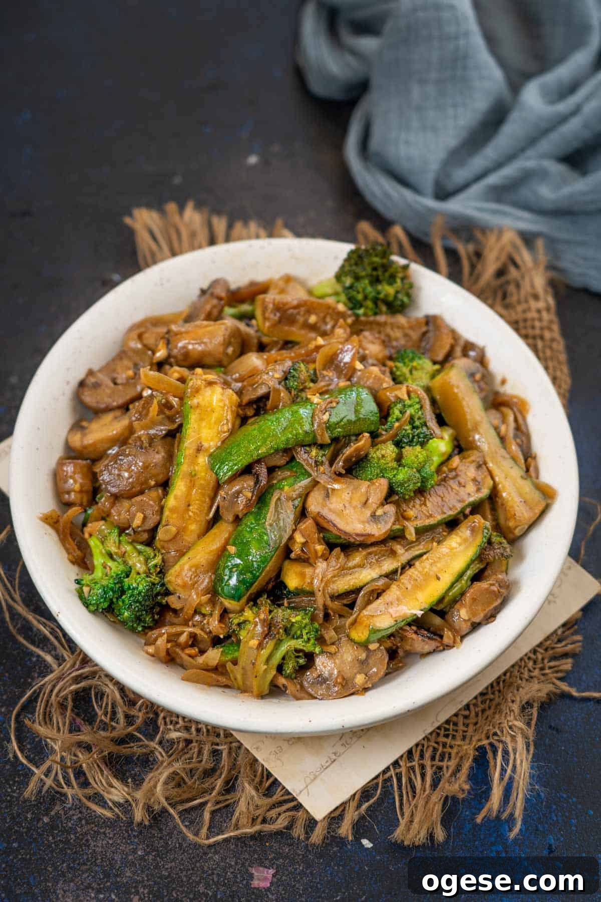 Japanese Hibachi Vegetables served in a bowl.