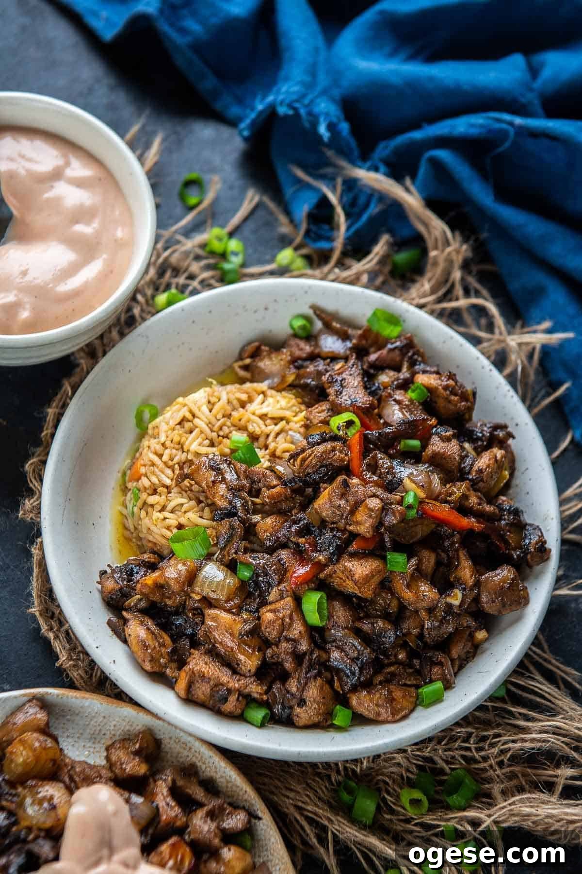Hibachi chicken served in a bowl.