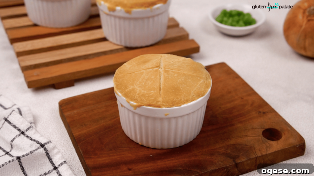 A gluten free chicken pot pie fresh out of the oven.