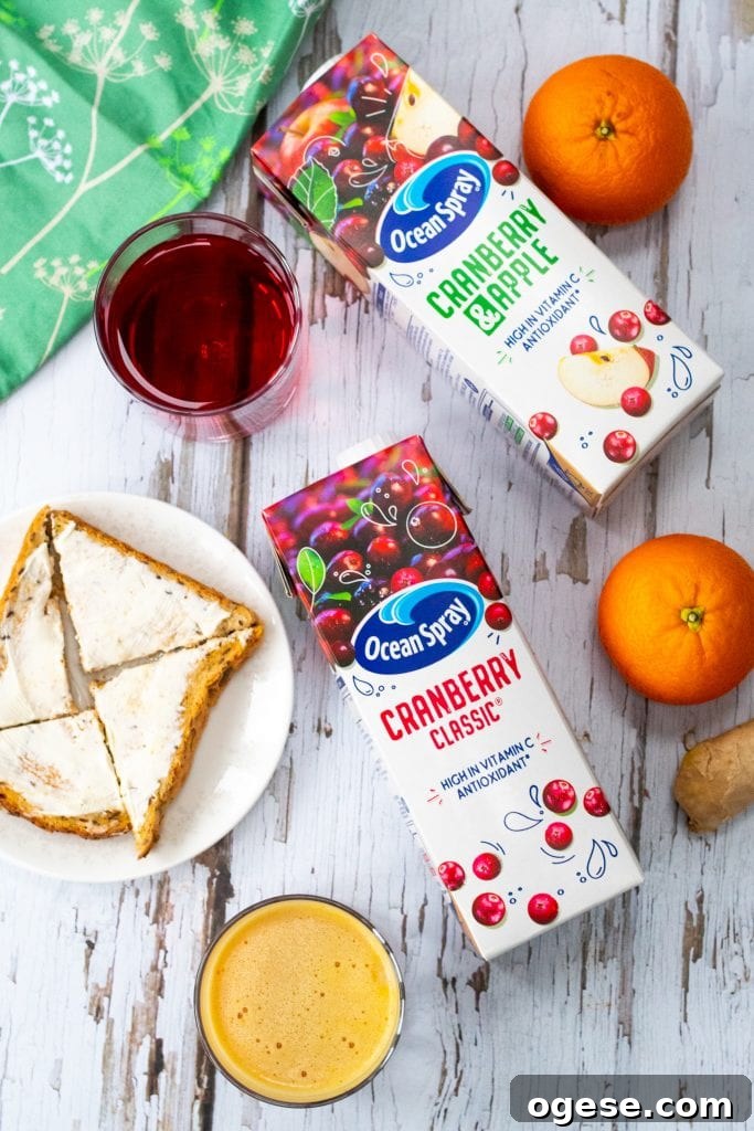 Orange Cranberry Smoothie Recipe with Ocean Spray Juice 4 Ocean spray cranberry juice and toast with orange ginger cranberry smoothie
