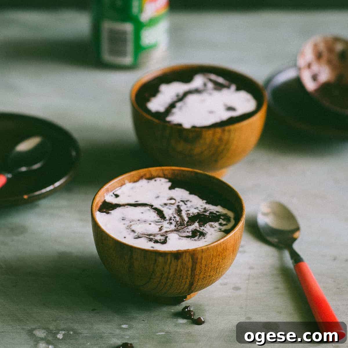 black sticky rice with coconut cream