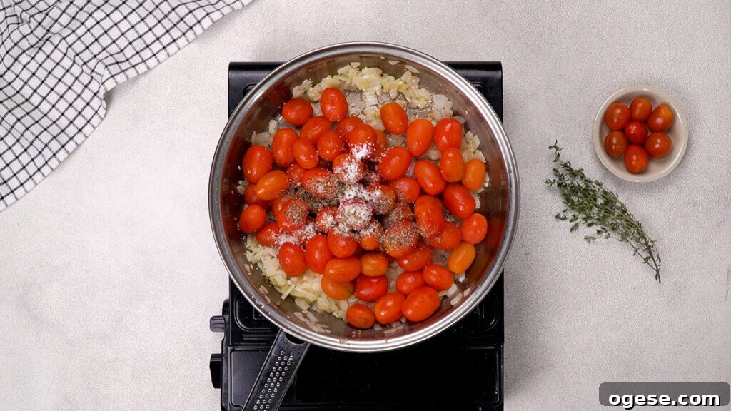 Add tomatoes and spices