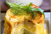 Potato, Fennel & Pear Timbale with Fourme d’Ambert Cheese
