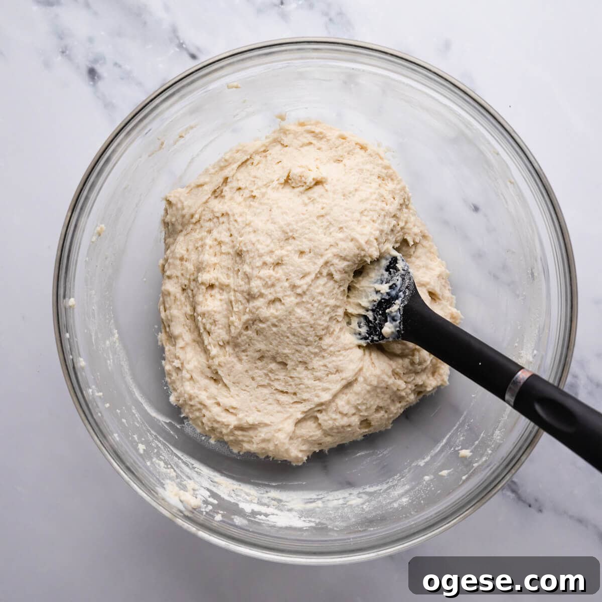 Madeleine-Style Tofu Doughnuts: Light, Protein-Packed Treats 6 bowl with loose dough for tofu balls.